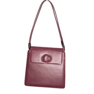 Vintage Cartier Bordeaux Leather Top Handle Bag
